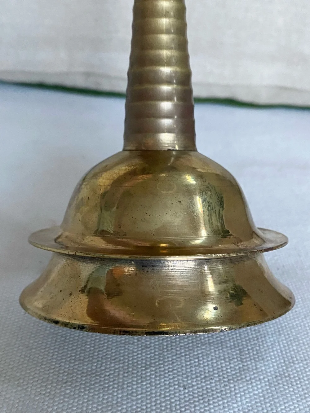 10” Vintage Solid Brass Nilavilakku Diya Oil Lamp Traditional Indian Pooja Decor